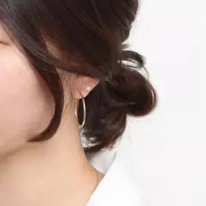 베이직귀걸이 골드필드 기본 골드 파이프 후프 링 귀걸이 14K 30mm