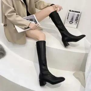 약기모 캐주얼 통굽 여성 베이직 롱부츠 첼시부츠 미들부츠