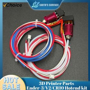 Ender-3/Ender-V2/CR10 핫엔드 키트 3D 프린터 부품용 히터 서미스터가 있는 MK8 J 헤드 0.4mm 노즐 DIY