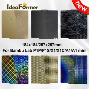 Bambulab 빌드 플레이트 257x257/184x184 스프링 강판 Pei Peo H1H Pey 시트 A1 미니 소형 X1C P1S 3d 프린