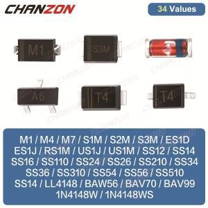 SMD 고속 복구 숏키 배리어 스위칭 정류기 다이오드 M1 M4 M7 S1M S2M S3M SS14 LL4148
