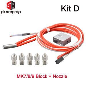 3D 프린터 MK8 핫 엔드 알루미늄 가열 블록(서미스터 포함) 세라믹 히터 노즐 키트(1.75mm 필라멘트 12V/24