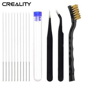 3D 프린터 노즐 청소 키트 프린팅 클리너 도구 구리 와이어 브러시가있는 0.4mm 바늘 및 핀셋