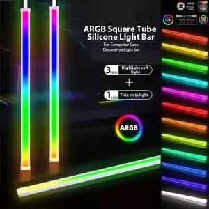 40cm 5V 3핀 LED 라이트 바 DIY 다채로운 분위기 조명 스트립 PC 컴퓨터 케이스 섀시용 접착식 뒷면