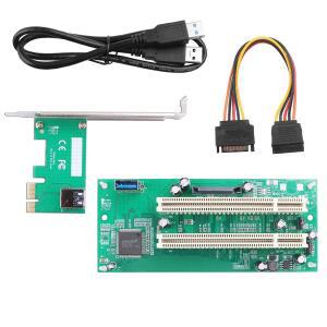 ELFJMZP PCIe 1X to 듀얼 PCI 슬롯 확장 카드 PCI-Express 사운드 네트워크 팩스 비디오 캡처 병렬 포트 카드용 남성 대 여성 어댑터