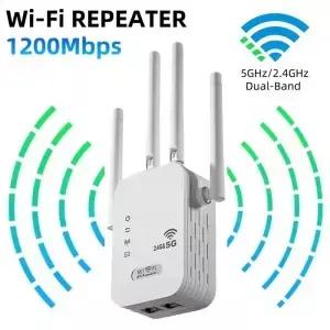 1200Mbps WiFi 리피터 신호 듀얼 밴드 2.4G 5G 부스터 홈 오 용 장거리 네트워크 익스텐더
