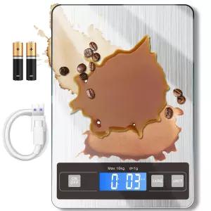 히토 22파운드 식품 저울 디지털 타입-C 및 배터리 이중 충전 1g/0.1온스 정밀도 방수 LCD 디스플레이 요리