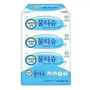 깨끗한 나라 물티슈 리필형 30매X4입