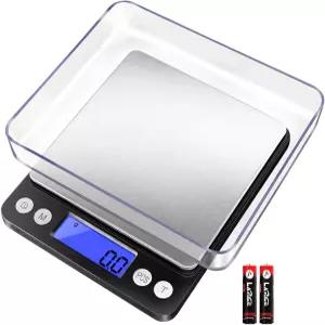 후지온 디지털 3000g/0.1g 포켓 푸드 저울 6개 변환 트레이 2개 포함 그램 LCD 타레 기능 파충류 허브