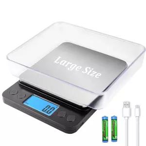 MEIYA 식품 저울 그램과 온스 요리 베이킹을 위한 플러스 사이즈 디지털 5kg/0.1g 고정밀 USB 충전 2
