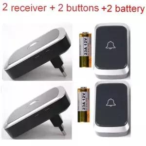 방수 무선 초인종 AC 100V240V EU 플러그 스마트 원격 제어 도어 벨 링 배터리 앤 플레이