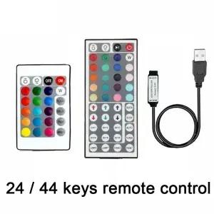 LED 스트립 RGB 컨트롤러 미니 3 24 44 키 USB 커넥터 IR 원격 제어 조광기 5050 2835 라이트 TV 백라이트