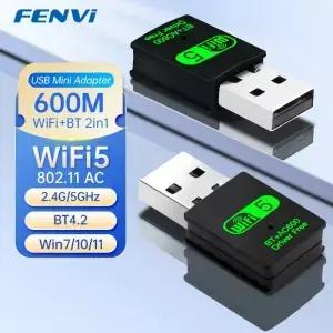 FENVI 600Mbps USB WiFi 어댑터 블루투스 2 in 1 동글 듀얼 밴드 2.4G/5GHz 네트워크 무선 수신기 드라이버