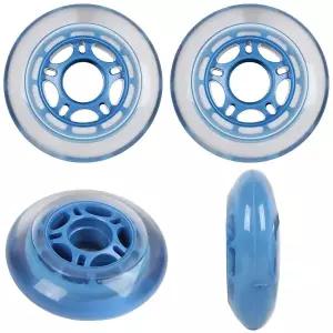 롤러 하키 휠 실내 76mm 78a 소프트 인라인 스케이트 클리어/블루 4개 팩