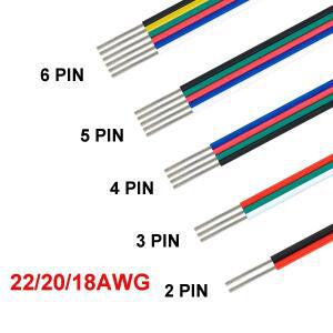 2/3/4/5/6pin LED 스트립 연장 케이블 22 20 18AWG RGB WS2812B 조명 JST 커넥터 용 전기 와이어