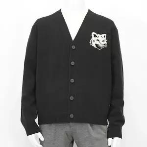 MAISON KITSUNE 메종키츠네 FOX HEAD INTARSIA COMFORT CARDIGAN NM00508KM0329P199 폭스 헤드