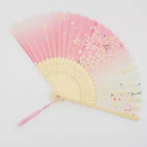 [하프클럽/]폴딩 수채화부채 벚꽃 인테리어 소품 일본 핑크