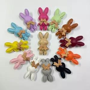 [하프클럽/]레더 레빗 리본키링 고리 키홀더 가방꾸미기 부자재 재료 선물