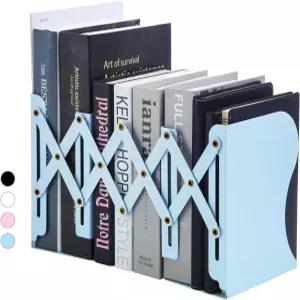M G 조절 가능한 책장용 북엔드 무거운 책용 메탈 책상 잡지 파일 정리함 홀더 최대 20인치까지 연장 가정