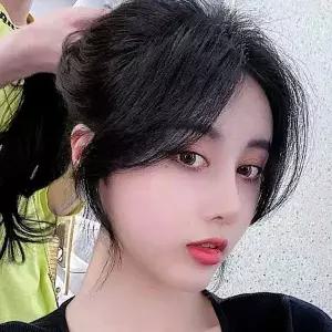 [콩심팥심]헤어피스 C컬 옆머리 똑딱이 부분가발 5p 블랙 헤어피스