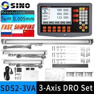 SINO SDS2-3VA 세트 3축 및 2축 LCD DRO 키트 디지털 판독 KA35 선반 그라인더 밀링용 유리 선형 스케일 인