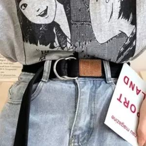 허리띠 캐주얼 투링 벨트 블랙 면 꼬리 벨트 허리띠 D링벨트 투링벨트 링벨트 꼬리벨트