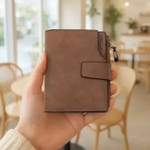 인조가죽반지갑 벨니아반지갑 브라운 동전카드지갑 인조가죽반지갑 여성반지갑