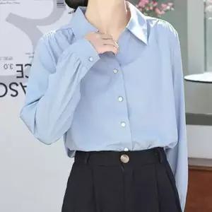 심플 디자인 여자 데일리 카라넥 긴팔 셔츠 블라우스
