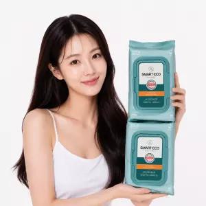 스마트에코 모데라토 물티슈 40팩 80매 캡형 저자극 엠보 유아용 대용량