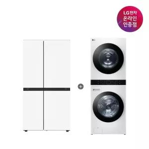 LG 디오스 AI 오브제컬렉션 냉장고(양문형) + LG 트롬 워시타워(S836MQQ012 + W2421WAMR)