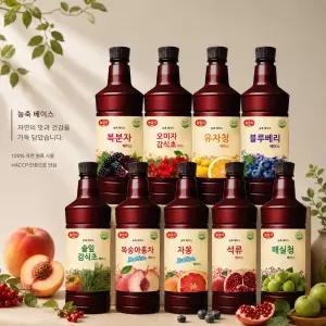 광야 음료베이스 970ml 종류별 모음 /오미자감식초/매실청/복숭아홍차/솔잎감식초/블루베리