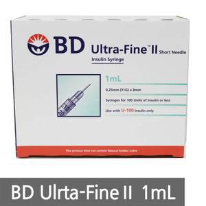 BD 인슐린 주사기 울트라파인2 (100개)/31G 8mm 1ml/비디/펜니들