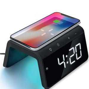 고속 무선 충전기+탁상용 LED 시계 알람 램프 S20 +