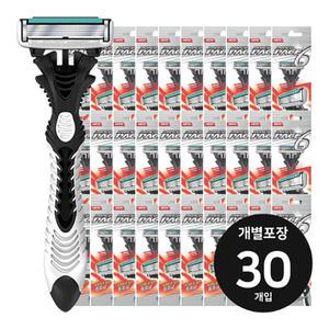 도루코 페이스6 육중날 포장 휴대용면도기 30개입
