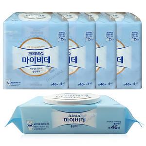 크리넥스 마이비데 물티슈 캡형 46매 4입X4팩(총16팩)