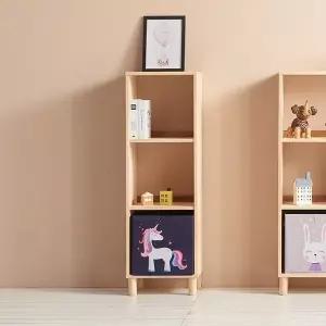 H6365 3단 3칸 고무나무 책장 1color