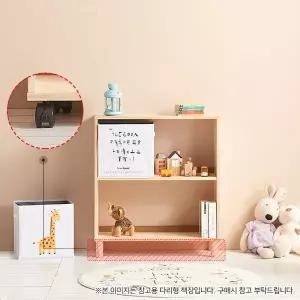 H6397 2단 2칸 삼나무 바퀴형 책장 1color