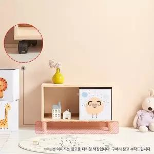 H6396 1단 1칸 삼나무 바퀴형 책장 1color