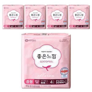 좋은느낌 오리지널 울트라 날개 중형 4매x5개 /자판기용 휴대용 여행용 생리대