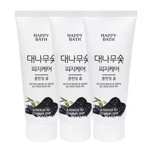 [해피바스] 대나무숯 피지흡착 클렌징폼 200g x3