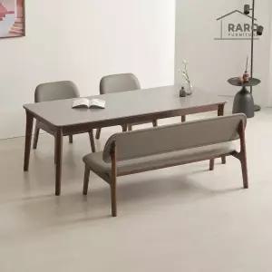 [/착불배송] 레스트 1900 포세린 통 세라믹 낮은 6인 식탁 세트 (식탁+의자2+벤