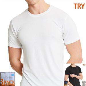 TRY남녀공용순면라운드티셔츠지퍼팩3팩2팩선택TMTSG90/J01