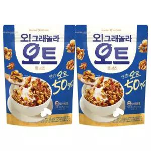 마켓오네이처 오!그래놀라 오트 통넛츠, 360g, 2개