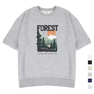 [폴앤폴]FOREST 오버핏 반팔 맨투맨 남여공용 6컬러