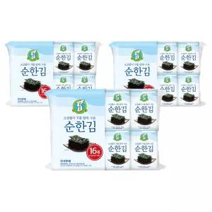 [지도표성경][성경김본사] 지도표 성경 순한 식탁김 4g 16봉 x 3개 (총 48봉)