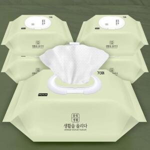 올림생활 프리미엄 물티슈 피톤치드향 엠보싱70매10팩 아기 물티슈 두꺼운 대용량