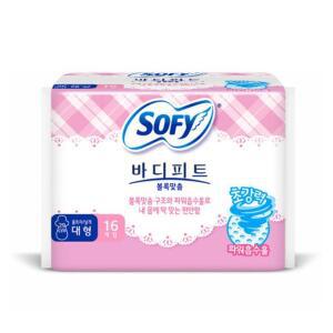 쏘피 바디피트 볼록맞춤 대형 생리대 16입x4개 생리대 쏘피 바디피트 대형 여성용품