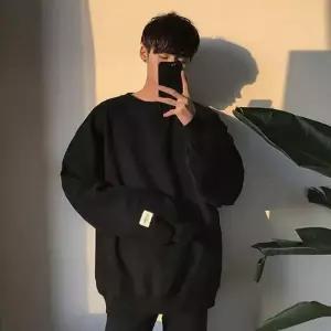 [하프클럽/]남녀공용 오버핏 심플 무지 기모 맨투맨 DMS-TSK-SINSUM30-블랙