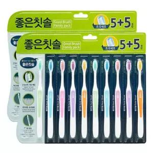 바른생활 좋은칫솔 초극세모 10입+10입+칫솔4입