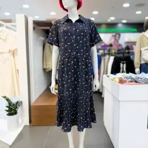 [베네통]모자 프린트 밑단 플리츠 롱 원피스(BAOPA3531)_DG